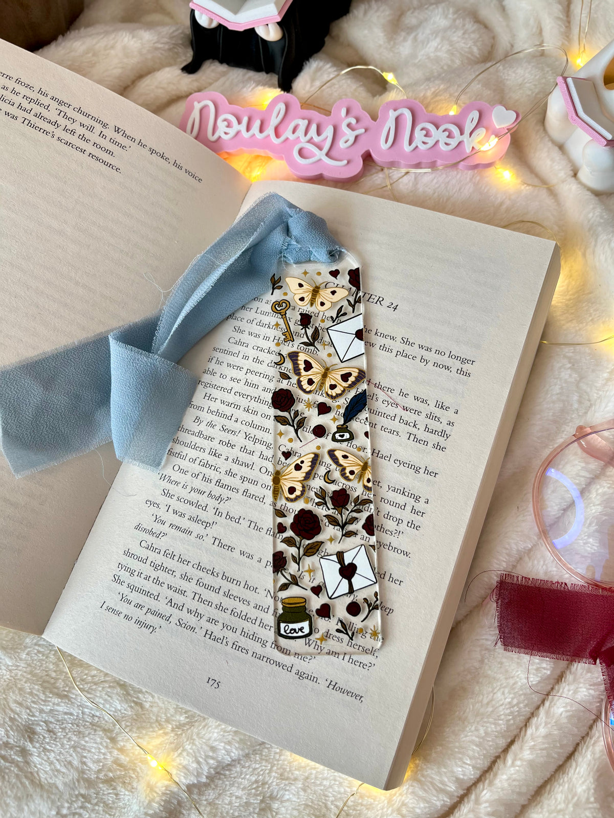 Acrylic Bookmark | Mystic Letters & Moths