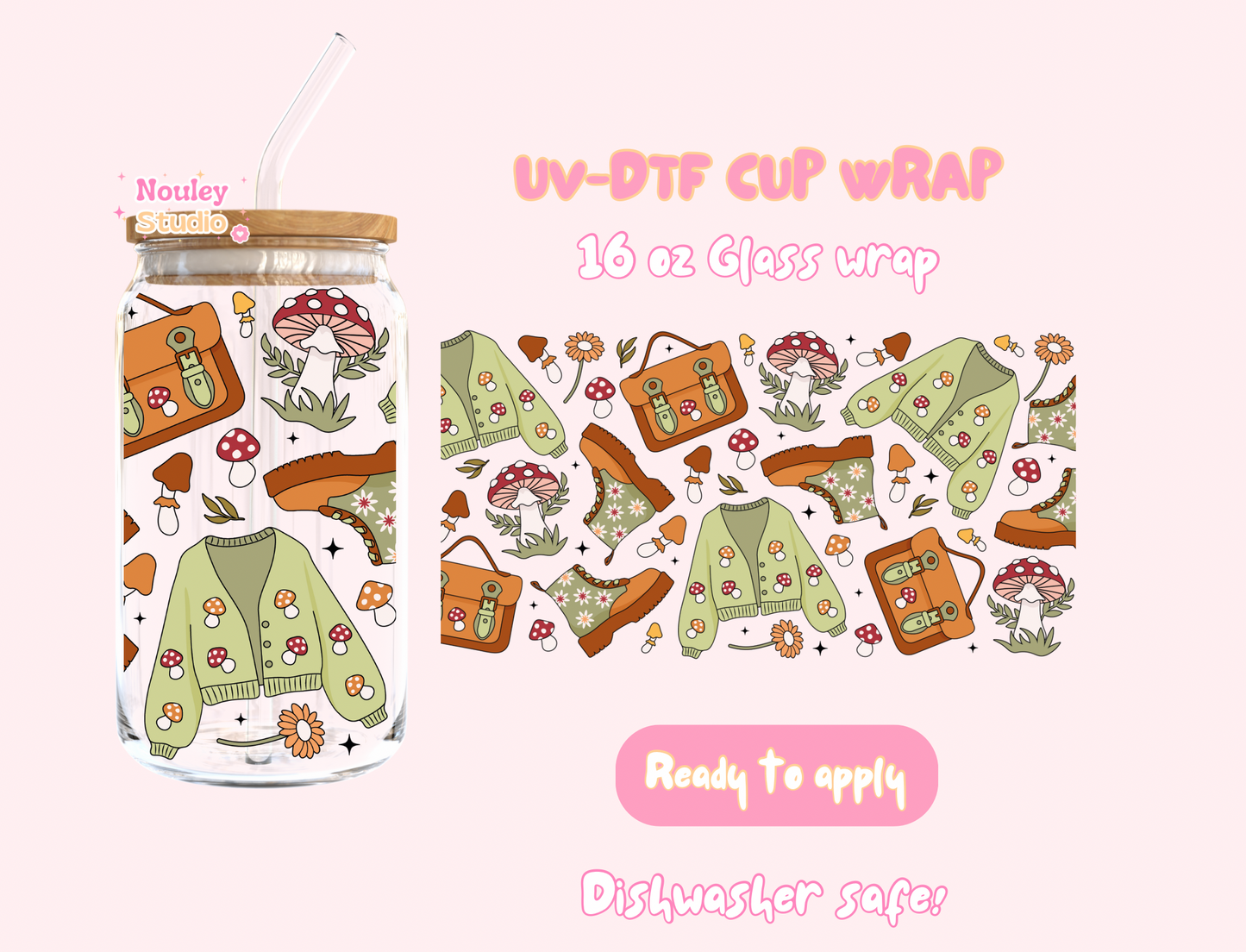 UV DTF Cup wrap | Goblincore Girl
