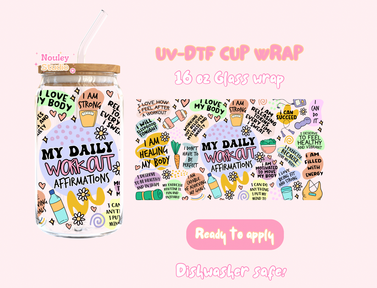 UV-DTF Cup wrap | Work Affirmation