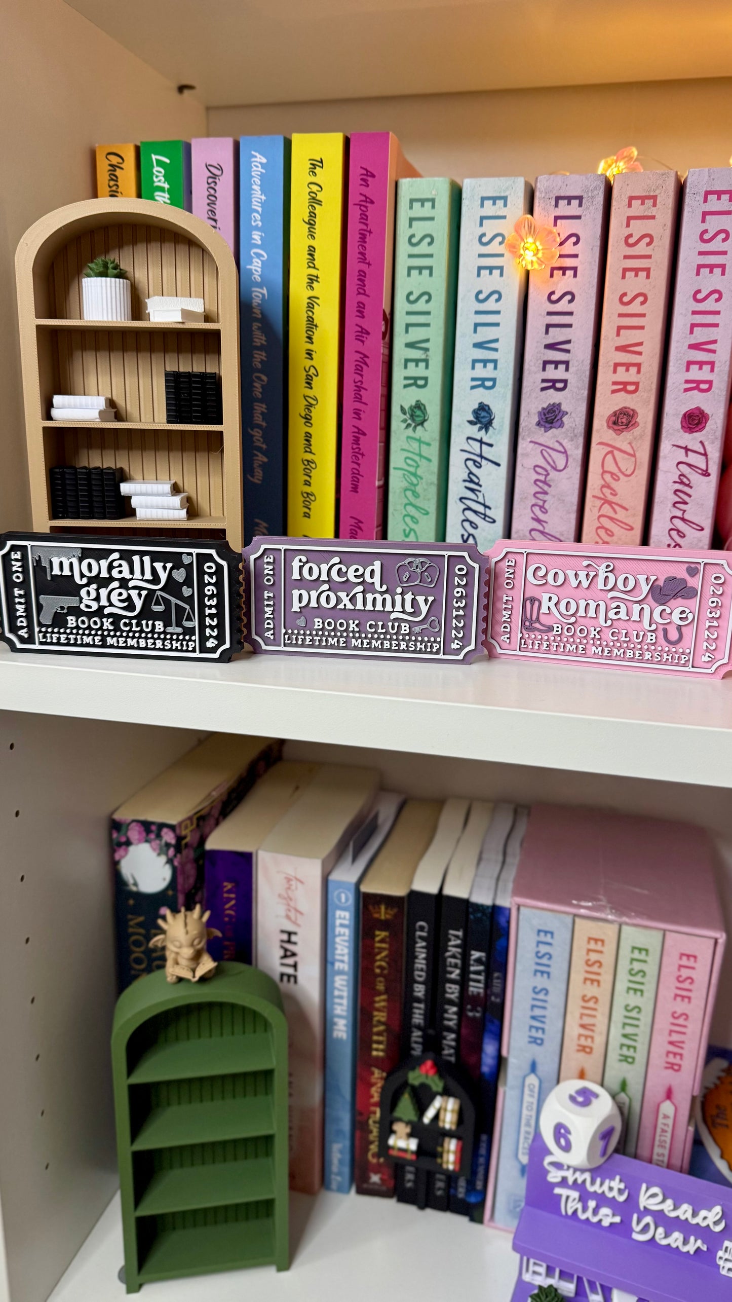 Tropes Ticket | Aesthetic Bookish Shelf Decor