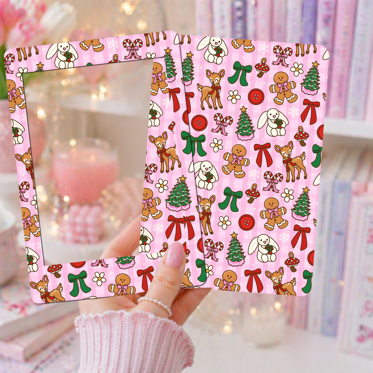 E-reader Insert-Skin | Pink Christmas jellycat