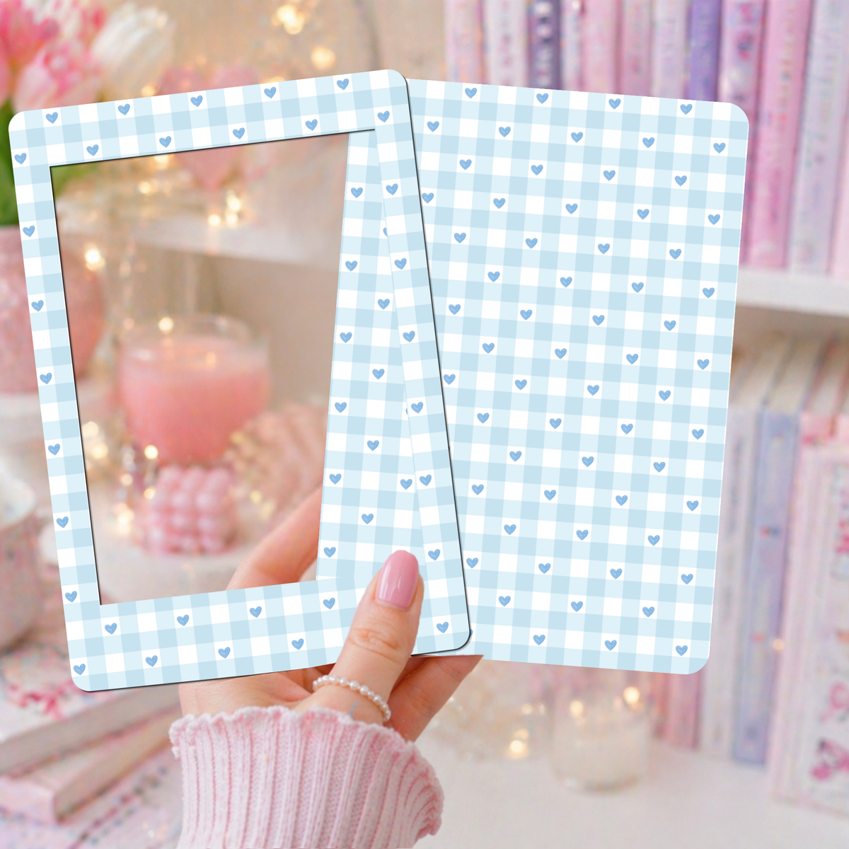 E-reader Insert-Skin | Ice Blue gingham
